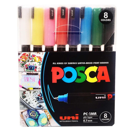 SET MARCADORES POSCA 8COL...