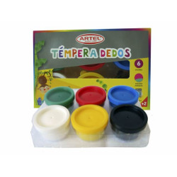 TEMPERA DEDOS 6 COLORES...