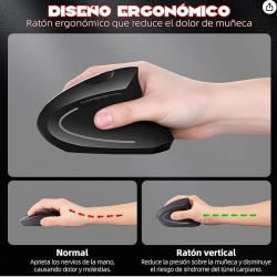 MOUSE INALAMBRICO VERTICAL...