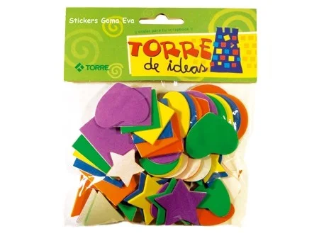MANUALIDAD FIGURAS ADHESIVAS GOMA EVA TORRE. i