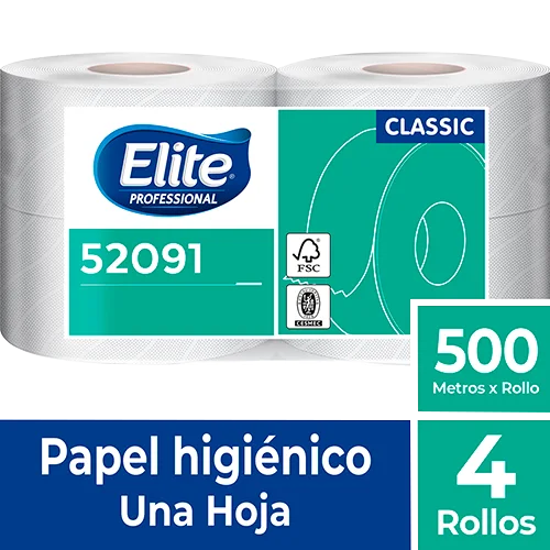 PACK 4 PAPEL HIGIENICO JUMBO ELITE 1HOJA 500MT 52093