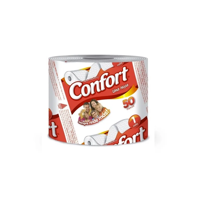 PAPEL HIGIENICO CONFORT 1HOJA ALMACENERO 50MT UND