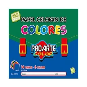 BOLSON PAPEL CELOFAN 14 COL PROARTE 14279-4 i