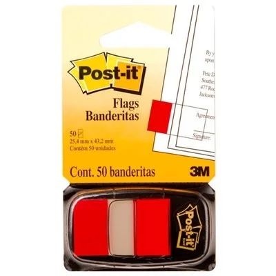 BANDERITAS ROJO 3M ROJO 50UN 680-1i