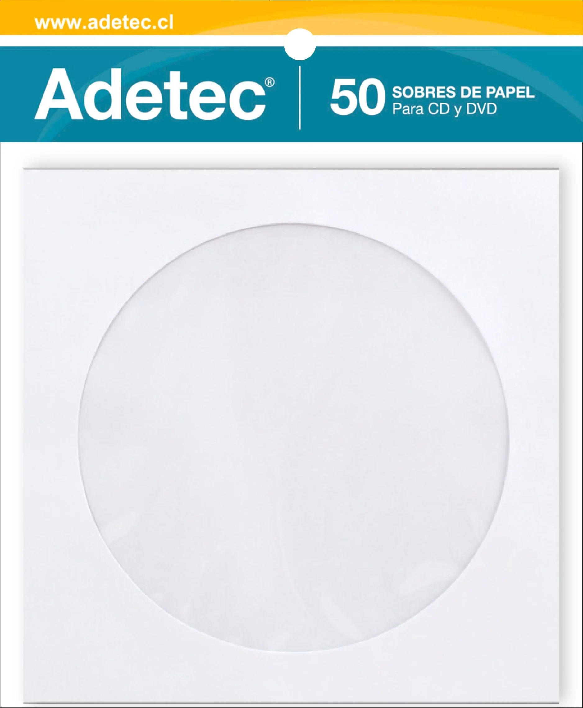 SOBRE PARA CD VENTANA BLANCO 50 UND ADETEC3204