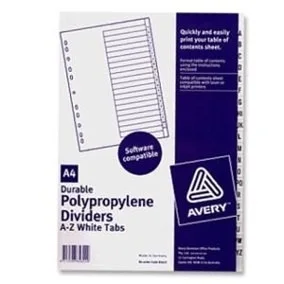 SEPARADOR A-4 VINIL A-Z BLANCO AVERI 85622i