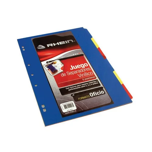 SEPARADOR OFICIO VINIL 6 DIV COLOR RHEIN 312413i