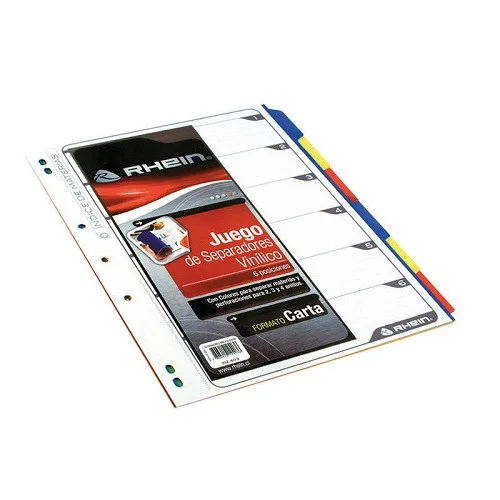 SEPARADOR CARTA VINIL 6 DIV COLOR RHEIN 312403i