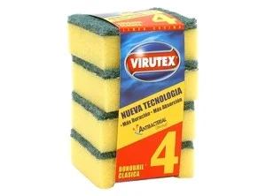 ESPONJA BONOBRIL ANTIBACTERIAL VIRUTEX  PRO 4 UNDi