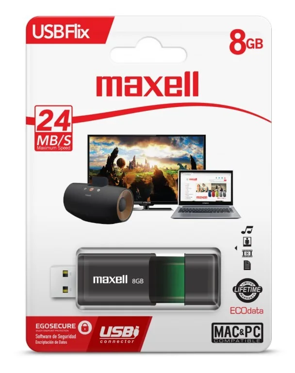 PENDRIVE 8GB MAXELL 24 MB/S 2.0