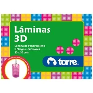 BOLSON LAMINAS 3D 5 PLIEGOS COLORES TORRE.i