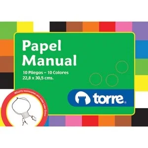 BOLSON PAPEL MANUAL 10 COLORES TORRE. i