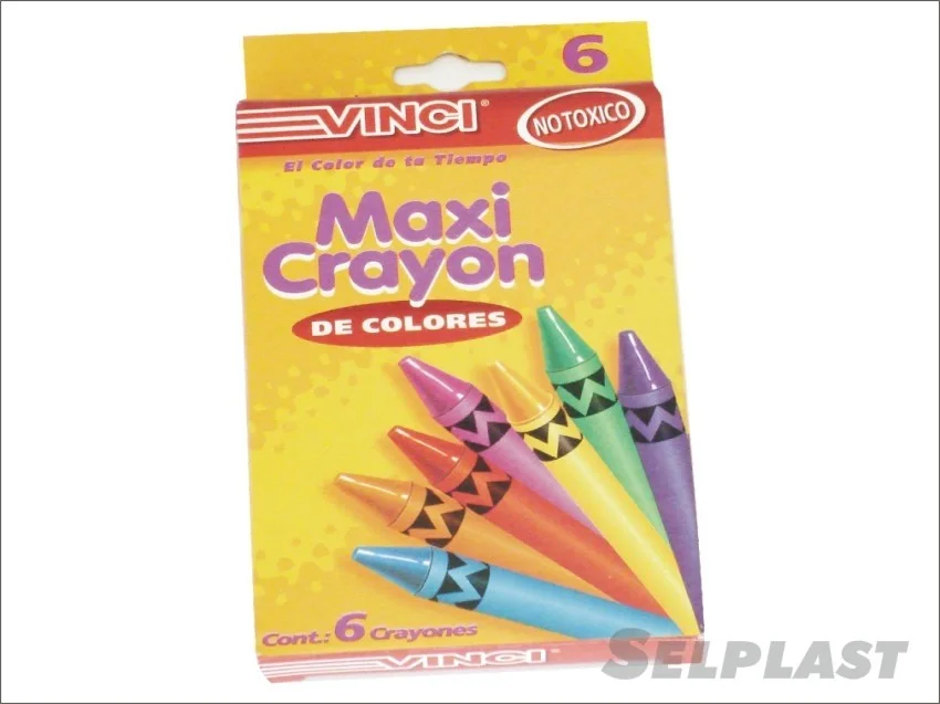 LAPICES DE CERA 6 COL VINCI CORTOS