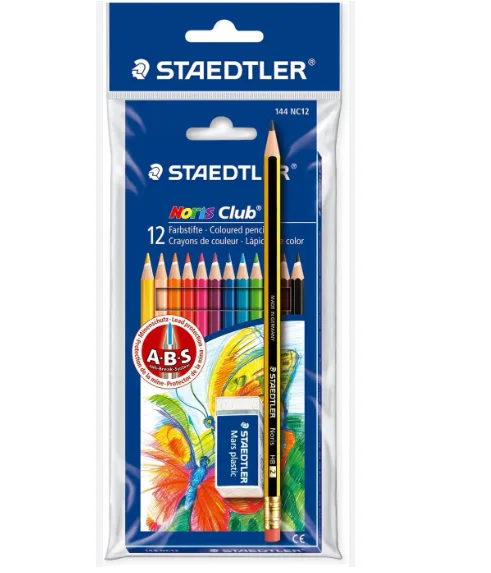LAPICES COLOR 12 COL STAEDTLER ABS LARGO+GOMA+1 LAPIZ GRAFITO