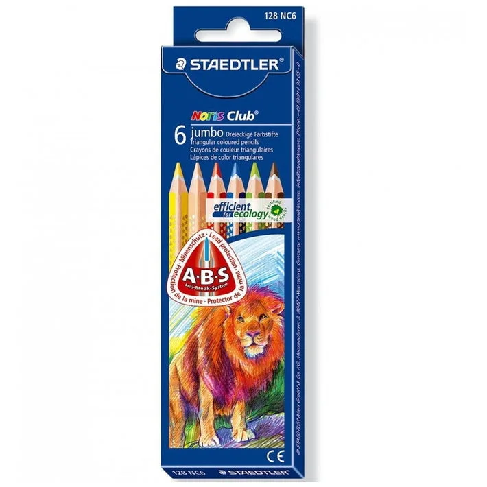 LAPICES DE COLOR JUMBO 6 COLORES TRIANGULAR ABS STAEDTLER 1280NC6