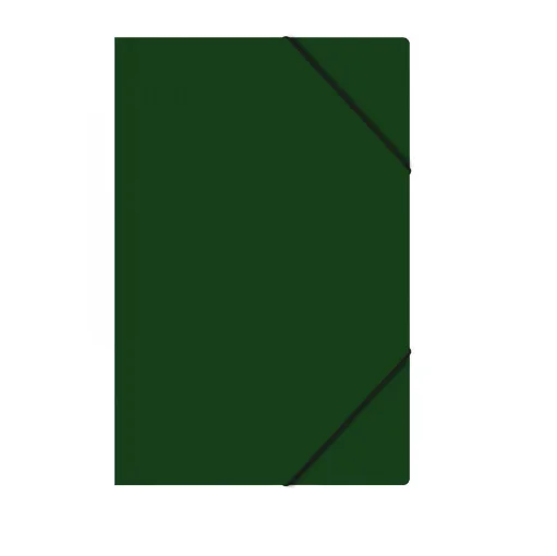 CARPETA CON ELASTICO CARTON VERDE OSCURO BUHO 5005