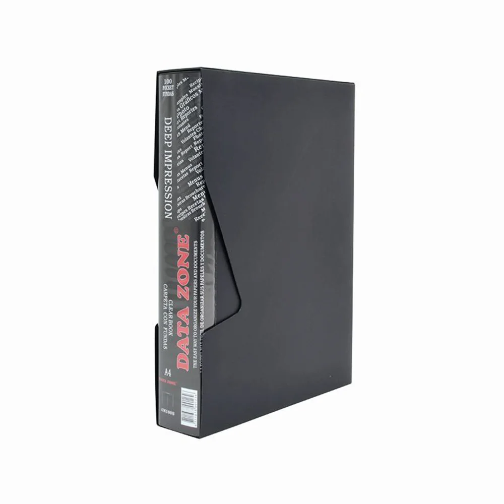 CARPETA C/FUNDA A-4 100 UND DATA ZONE NEGRO