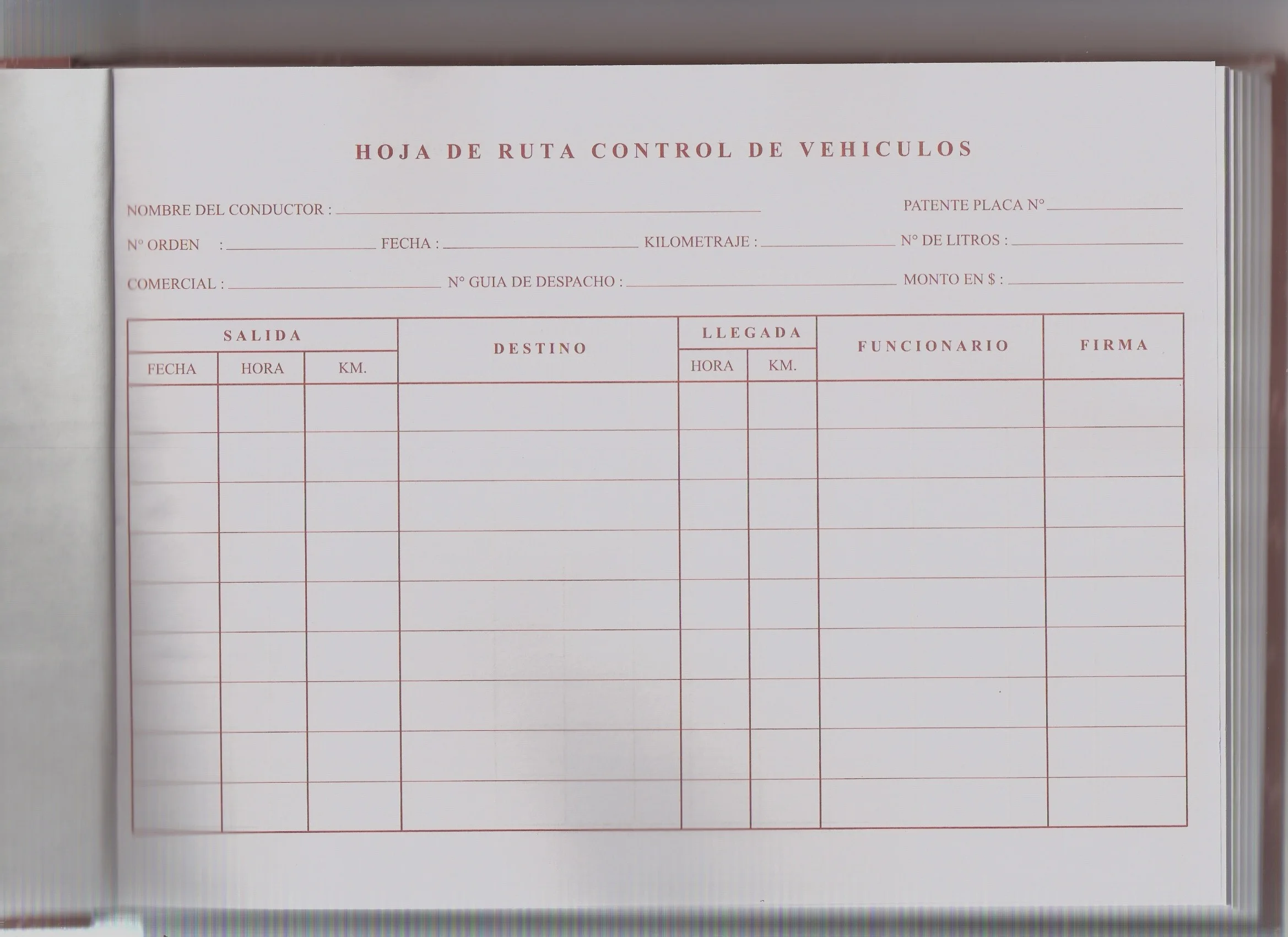 LIBRETA BITACORA AUTOMOVILISTA 100 HJS REM MAX