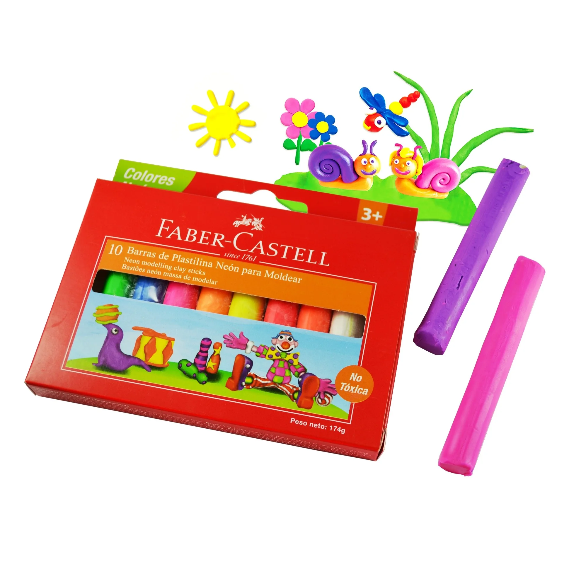 PLASTICINA 6 COL NEON FABER CASTELL PLN-10i