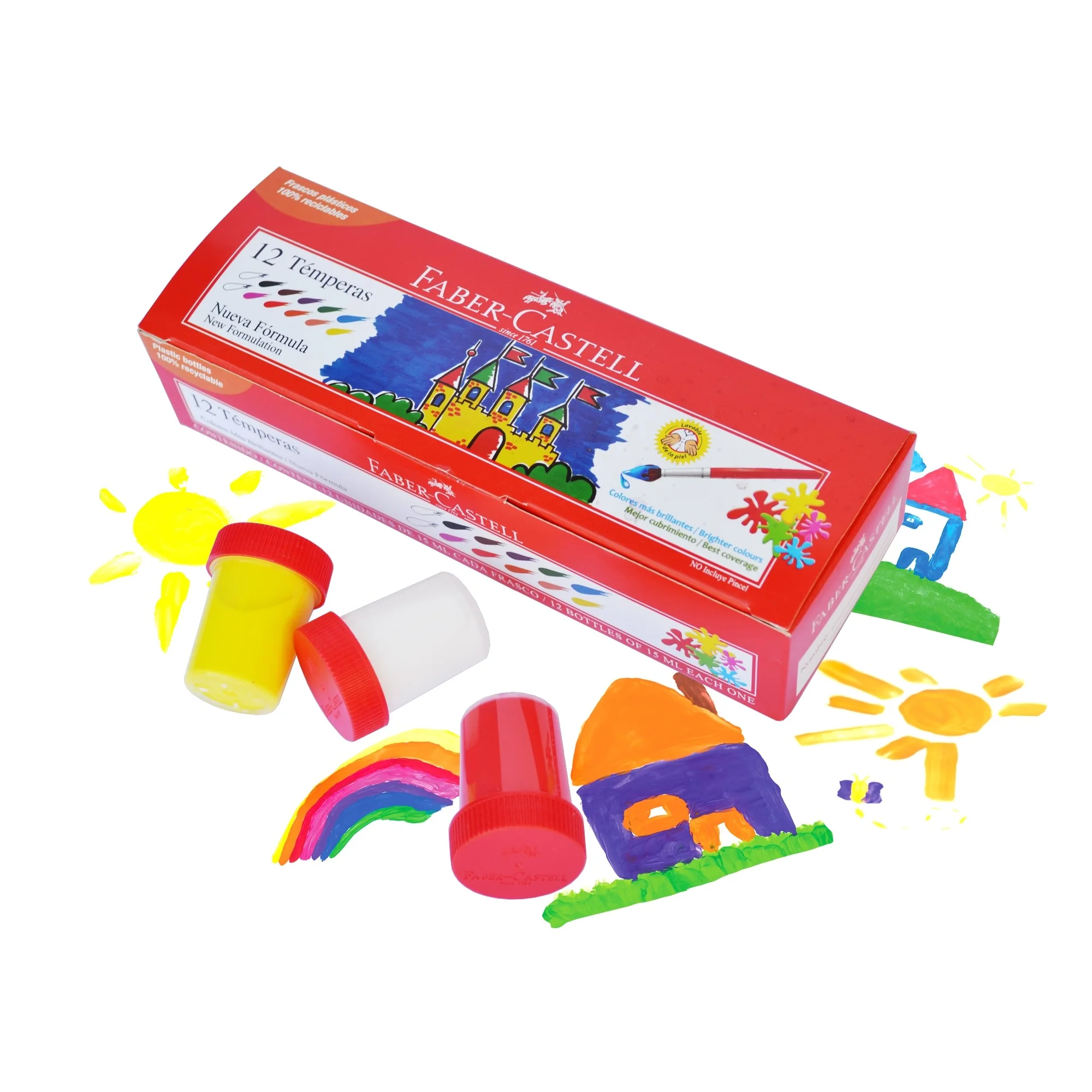 TEMPERA 12 COLORES FABER CASTELL 163012i