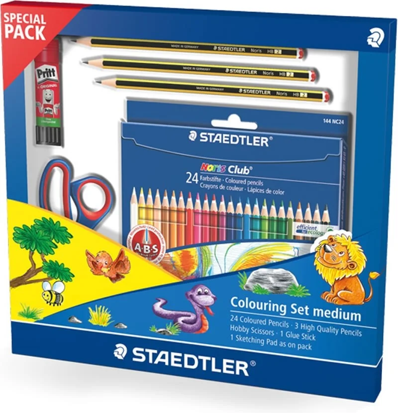 SET ESCOLAR STAEDTLER LCOLOR+TIJERA+LAPICES MEDIUi