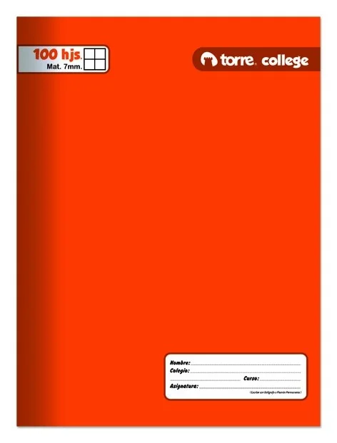 CUADERNO COLLEGE 100HJS COMPOSICION TORRE. LISO