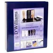 ARCHIVADOR PRESENTA COL A-4 2" 3 AROS DW AZUL