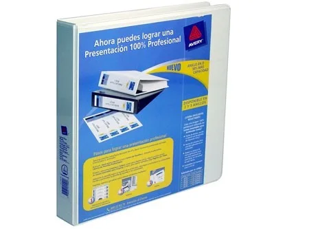 ARCHIVADOR PRESENTACION CARTA 1.5" 3 AROS AVERY BLANCO