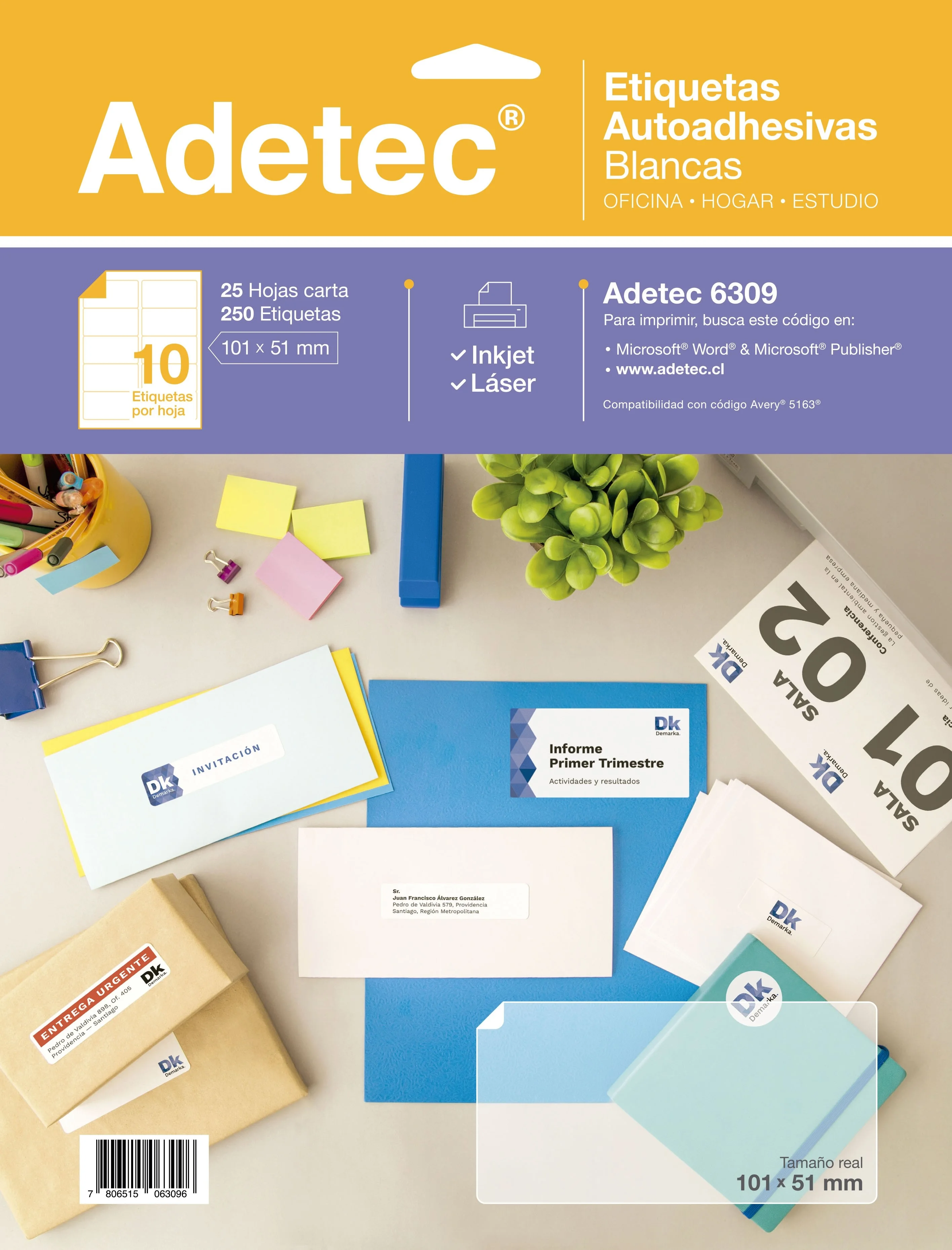 ETIQUETA 101 X 51 10 ETIQUETA 25 HJS ADETEC 6309i