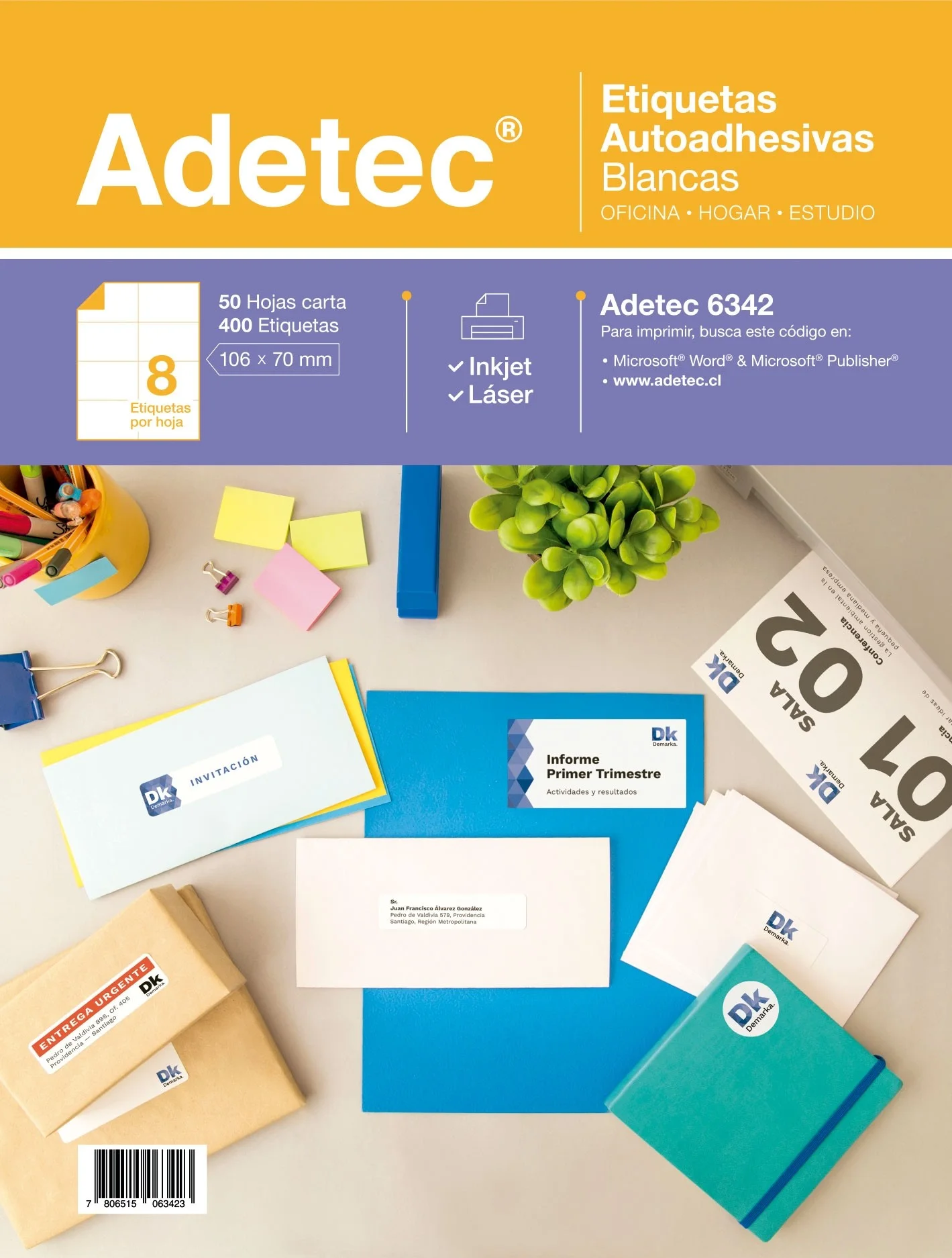 ETIQUETA 106 X 70 8 ETIQUETA 50 HJS ADETEC 6342i