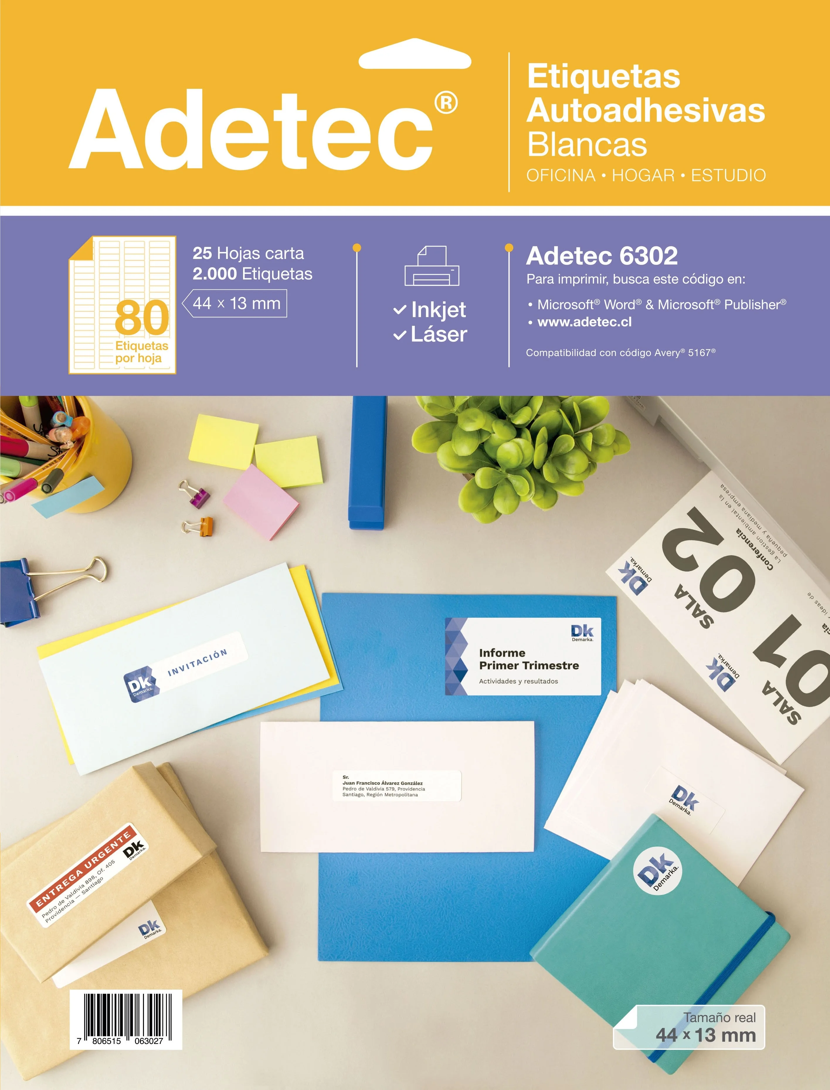 ETIQUETA 44 X 13 80 ETIQUETA 25 HJS ADETEC 6302i