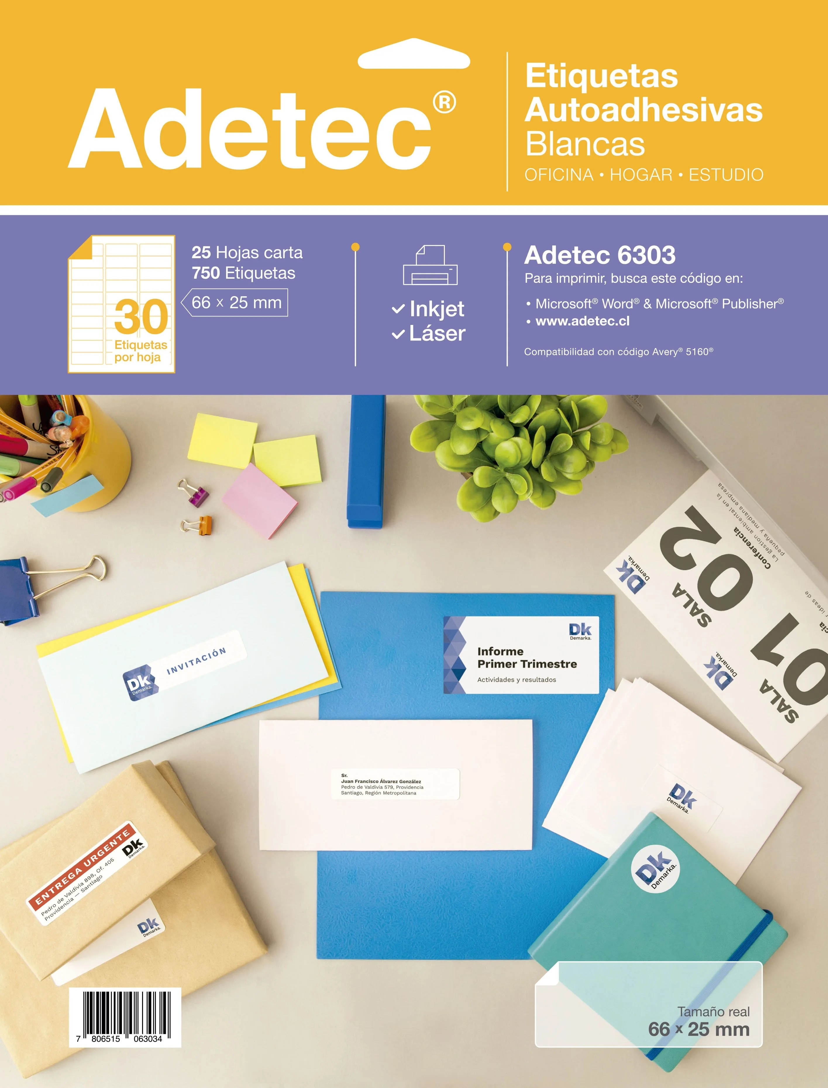 ETIQUETA 66 X 25 30 ETIQUETA 25 HJS ADETEC 6303i