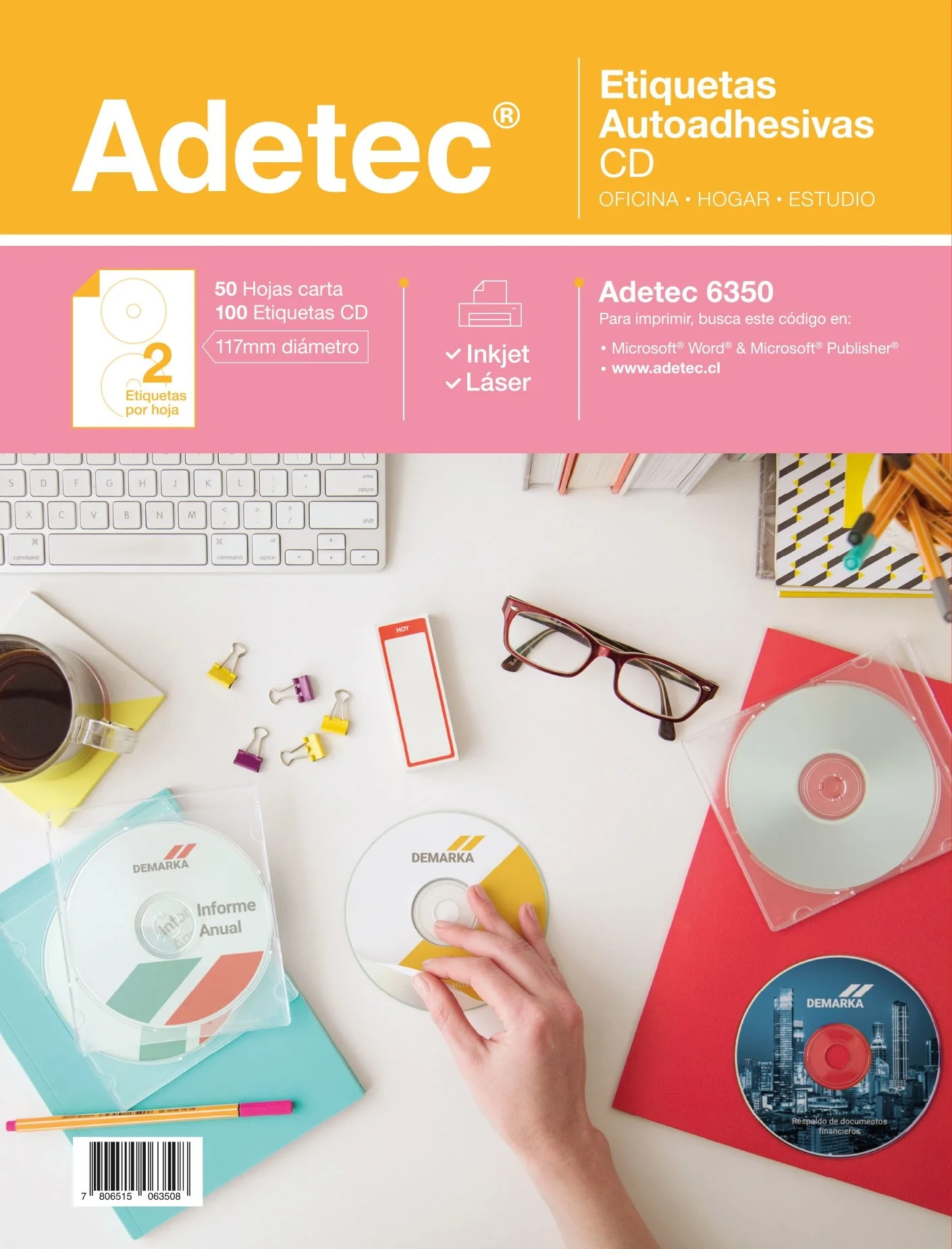 ETIQUETA CD 100 UND 50 HJS ADETEC 6350i