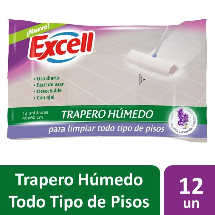 TRAPERO HUMEDO EXCELL LAVANDA 10 UNDi