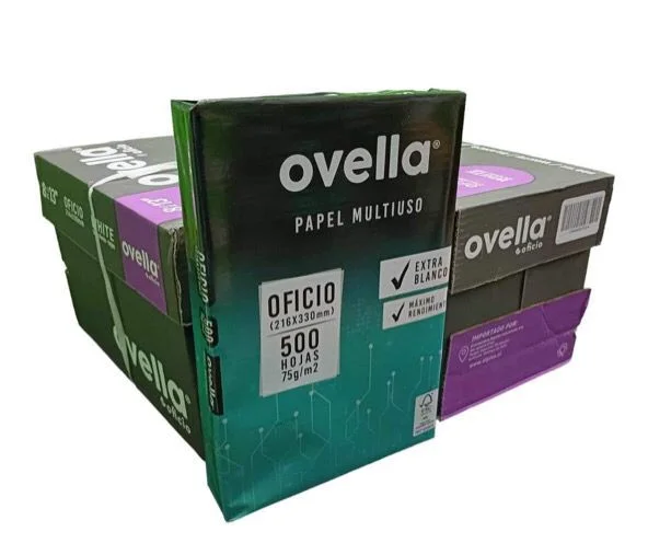 CAJA RESMA 5 UNIDADES PAPEL OFICIO, 500HJS 75GR, OVELLA