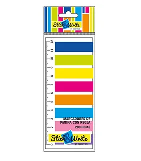 BANDERITAS 8COLORES NEON REGLA STICK 200UND 3B0522450