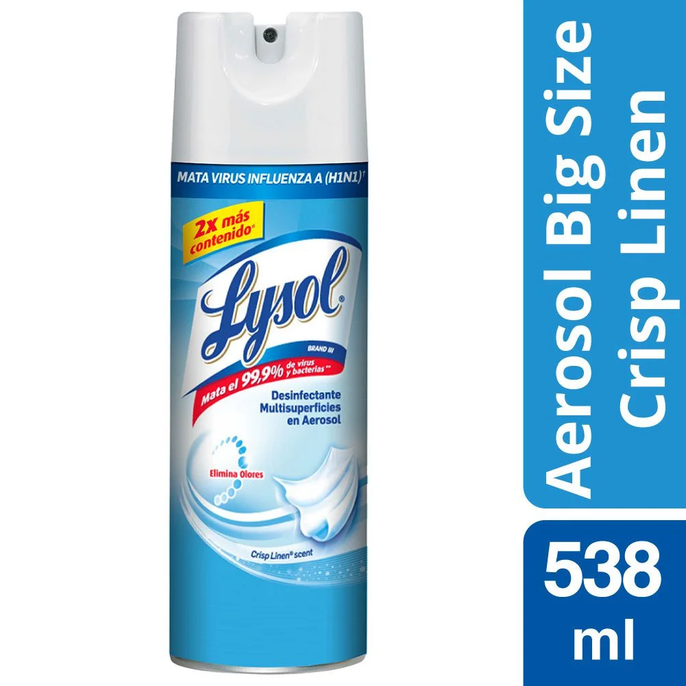 DESODORANTE DESINFECTANTE CRISP LINEN 538GR LYSOL MATA 99.9