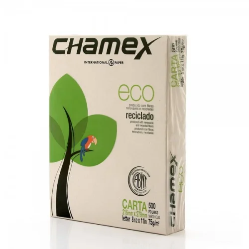 RESMA DE PAPEL CARTA RECICLADO CHAMEX 216X279 75GR ECOLOGICO