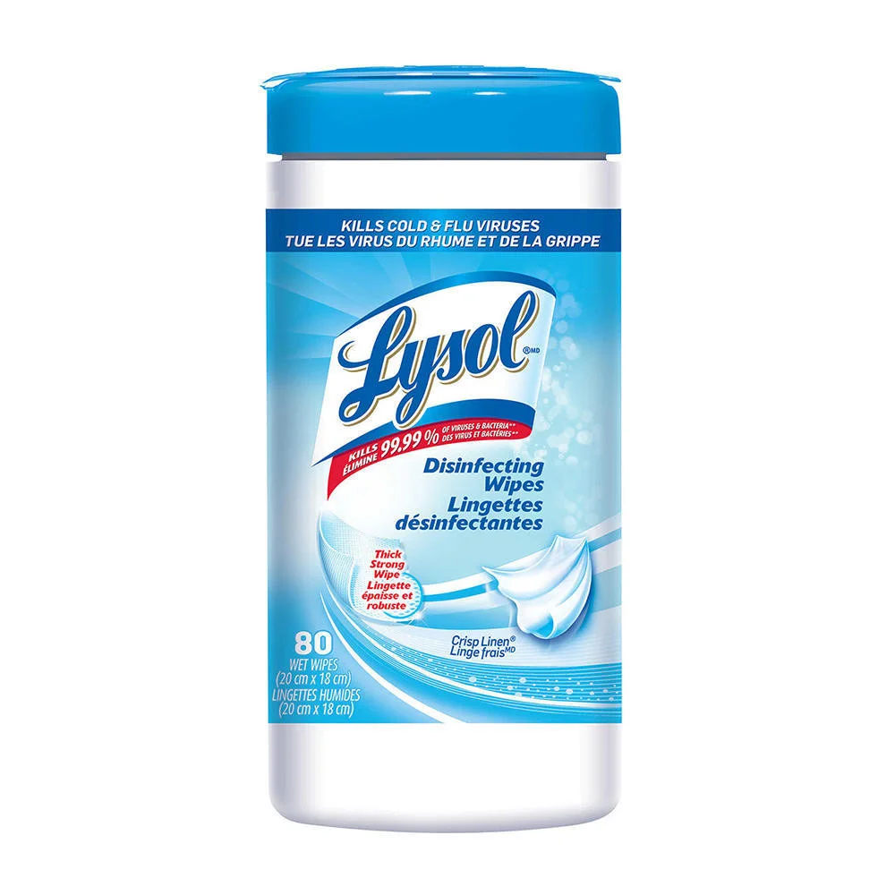 TOALLA DESINFECTANTE 80UND TARRO LYSOL WIPES CRISP LINE