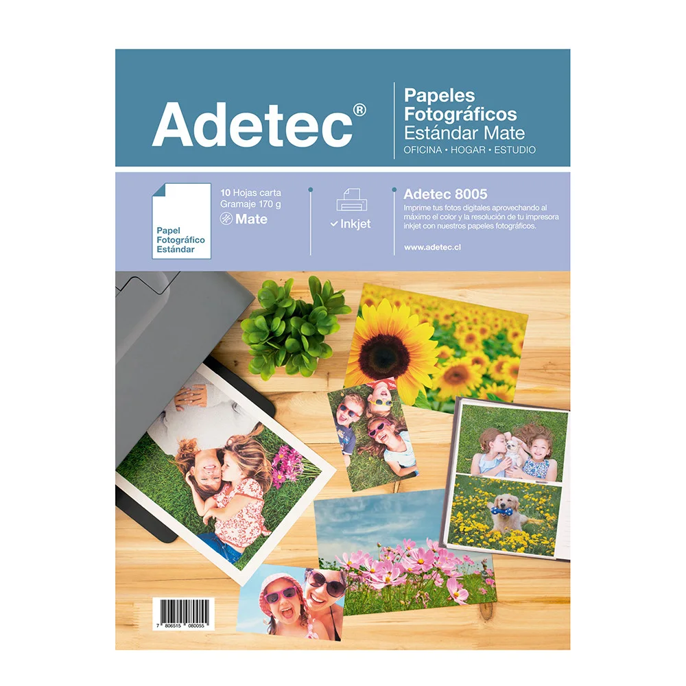 PAPEL FOTO CARTA 170GR MATTE ADETEC 10HJS 8005