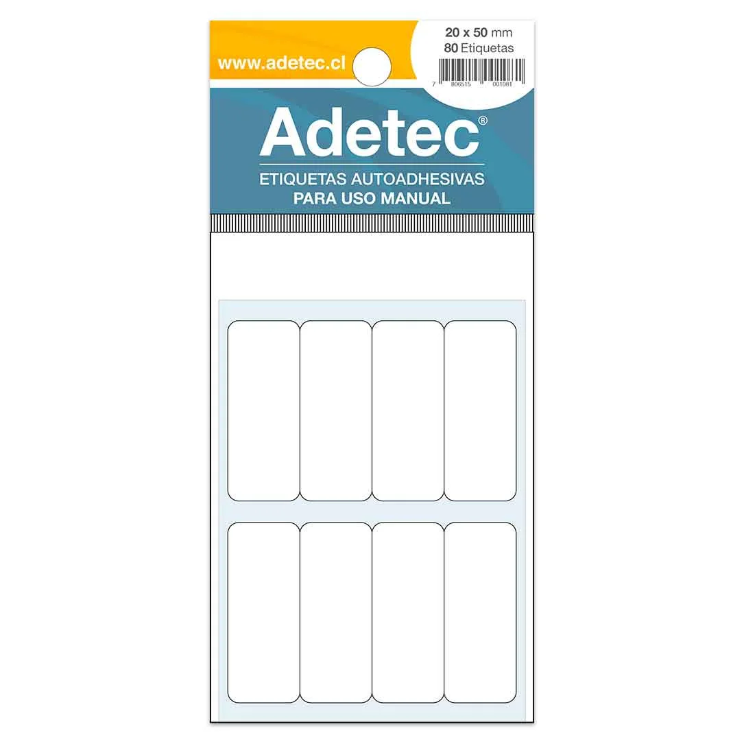ETIQUETAS MANUAL 20 X 50 ADETEC 118