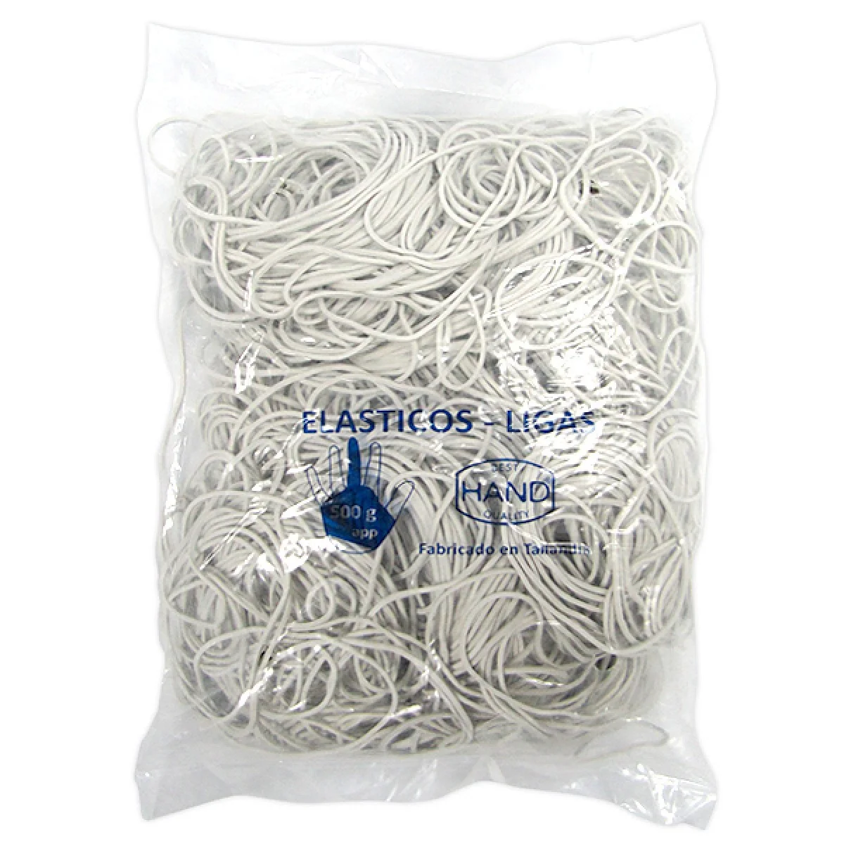 ELASTICO 1/2 KILO 60CM 1.6 X 1.6 BLANCO HAND RB-116
