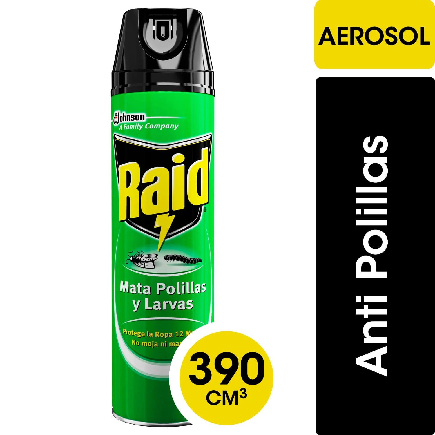 INSECTICIDA POLILLAS Y LARVAS RAID 390CC