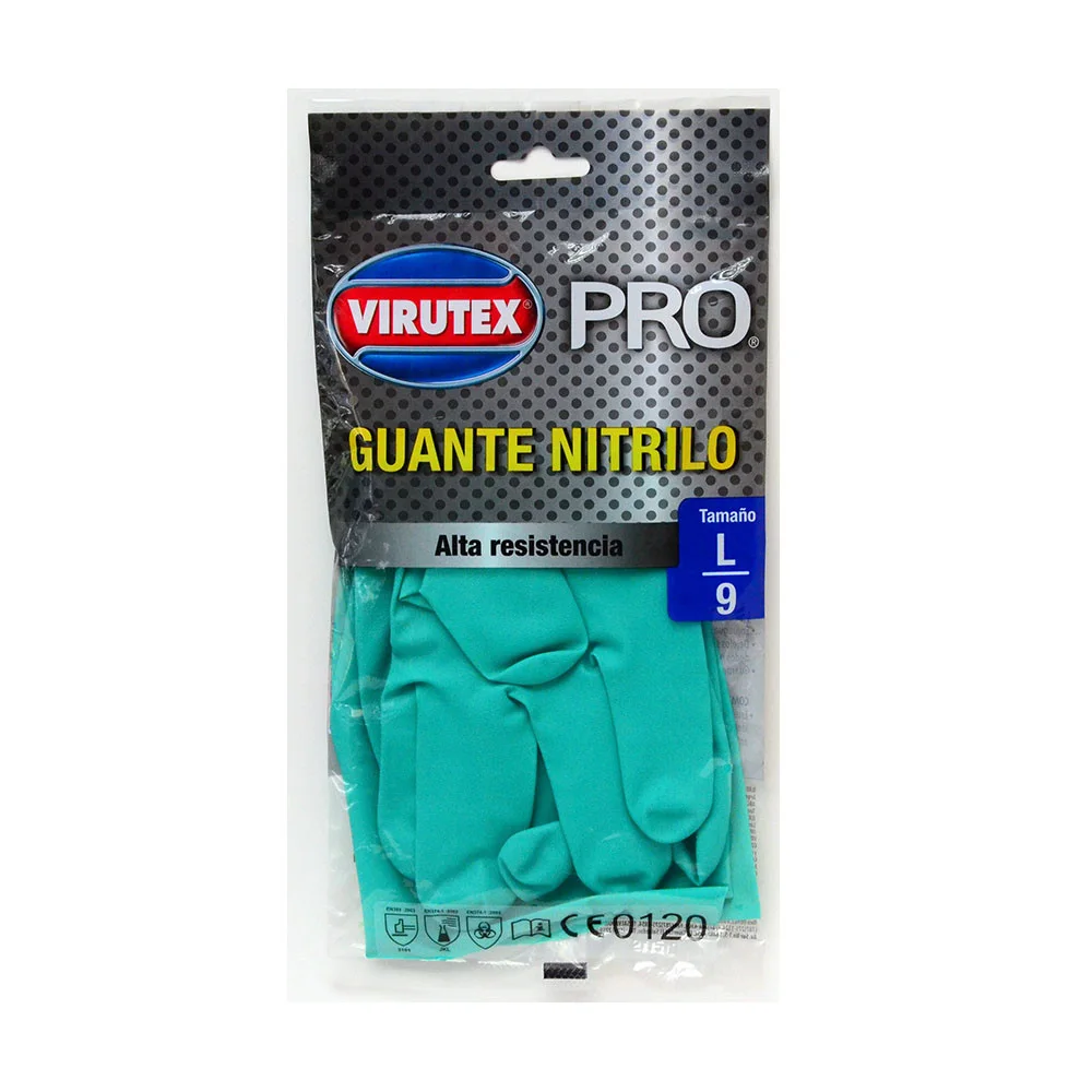 GUANTES DE GOMA L VIRUTEX NITRILO VERDE N8 0.31 33