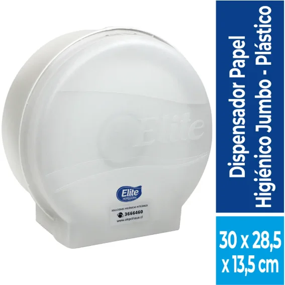 DISPENSADOR PAPEL HIGIENICO JUMBO ELITE PLASTICO