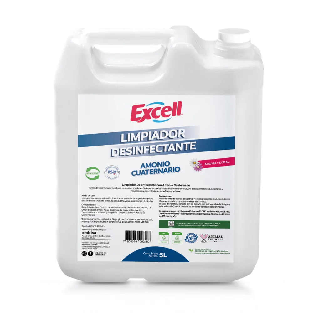 DESINFECTANTE AMONIO CUATER 5L EXCELL ISP D710/16