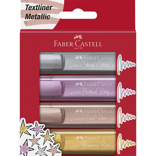 SET 4 DESTACADORES METALIC FABER CASTELL 154640
