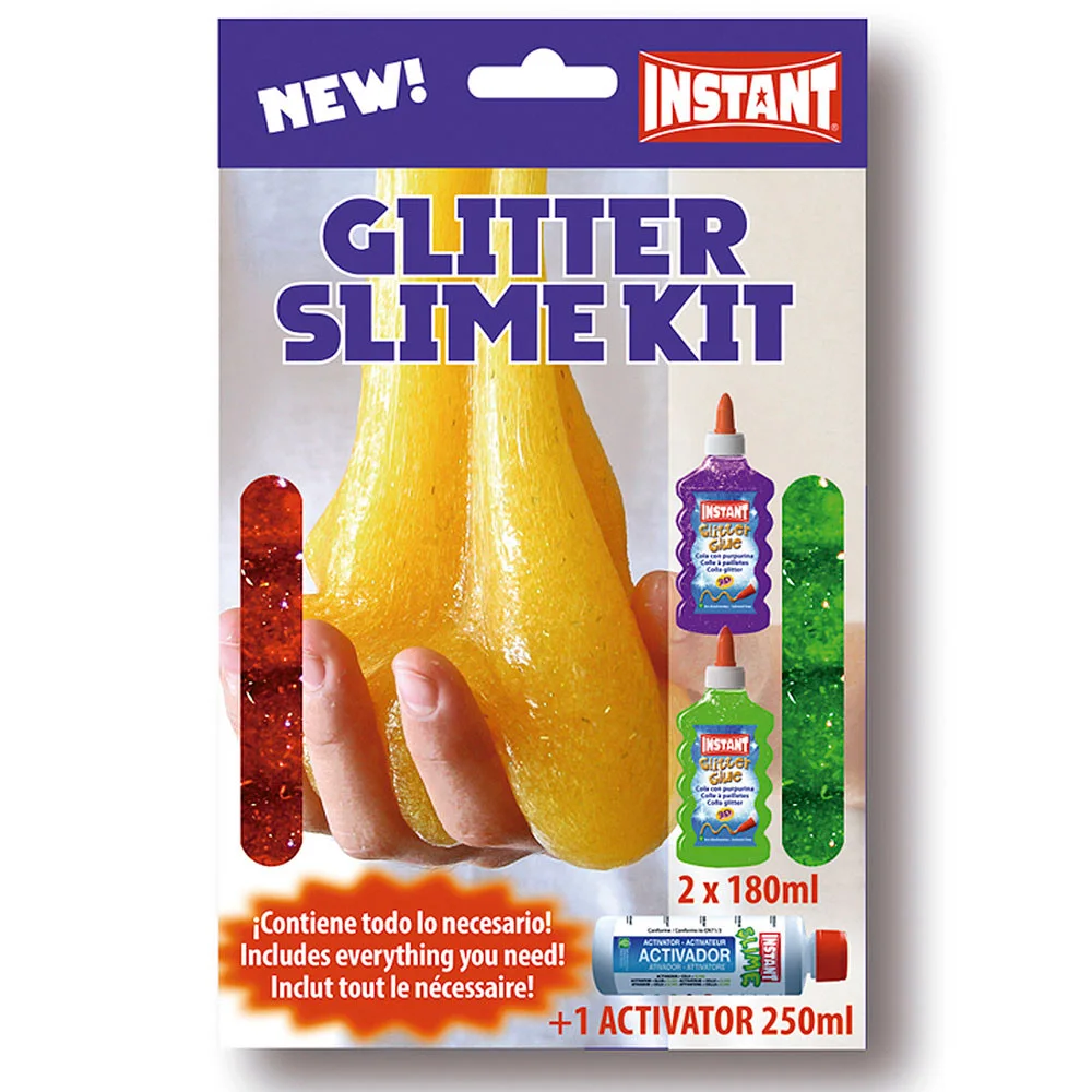 SLIME KIT GLITTER 2 180ML 1ACTIVADOR 250M INSTANTi