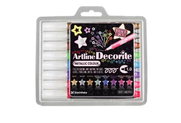 SET 8 MARCADOR BRUSH METALIZADOS ARTLINE DECORITEi