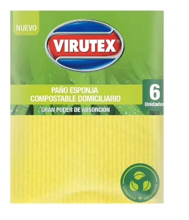 PACK 6 PANO HUMEDO SPONGI VIRUTEX COMPOSTABLE